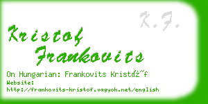 kristof frankovits business card
